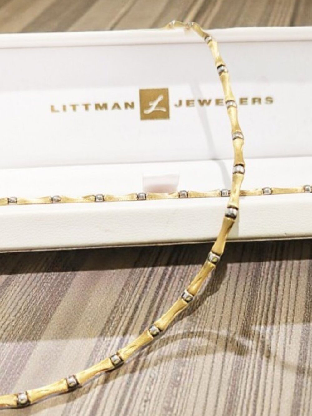 SOLD! Vintage Dainty Yellow & White 14K Gold Matching Necklace & Bracelet - EUC